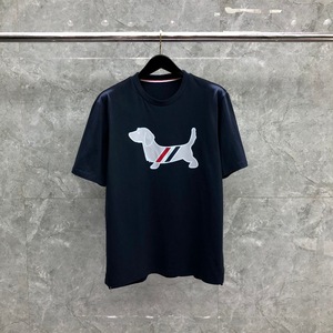 tb汤姆经典四道杠圆领短袖2022春夏新品布朗卡通小狗t恤上衣男女