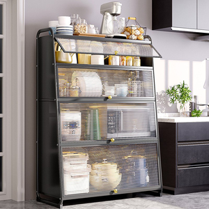 宜家厨房置物架多功能储物柜落地柜子家用多层烤箱微波炉橱餐边柜