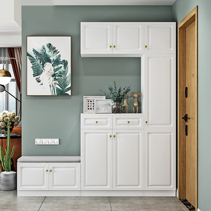 进门鞋柜可坐一体靠墙储物柜家用门口简约收纳柜入户玄关柜门厅柜