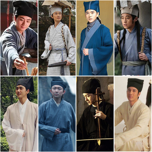 花漾同款影视古装汉服宋朝书生公子秀才状元董永许仙棉麻演出服装