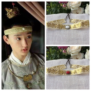 90莫小冰冰淘宝陈情令蓝忘机王一博同款电视剧蓝湛云纹抹额蓝二护额