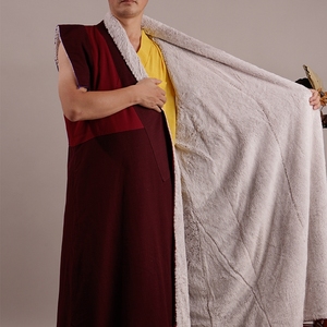 喇嘛僧服密宗藏服服装加绒法衣长马甲藏族无袖冬天衣服保暖居士服