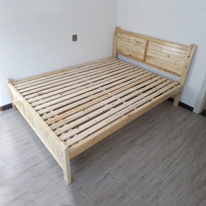 昆明全实木床单人双人床原木杉木床经b济租房经济型加固1.2米1.