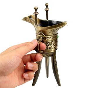 韩国酒樽大号古代仿古工艺品器皿居家杯爵杯酒杯饰物酒具喝酒青铜