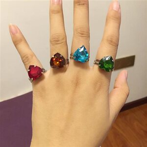 网红欢天喜地七仙女灵石手链连戒指手链手环一体链u女古风抖音同