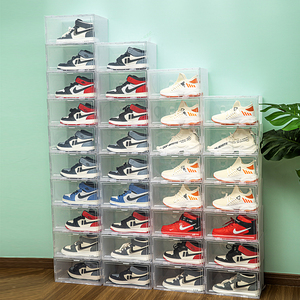加厚鞋盒收纳盒透明抽屉式单个装鞋子神器省空间塑料鞋柜抽拉式