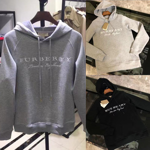 burberry/巴宝莉卫衣女战马字母印花连帽套头衫外套情侣burton