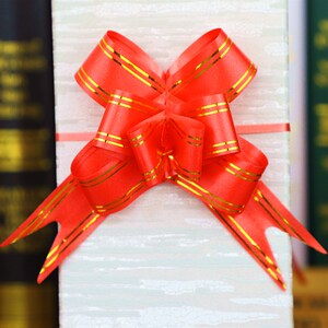 新30手拉结 蝴蝶花扎花 节庆礼品包装抽花0彩条丝带彩带扎带 20.