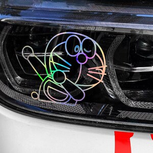 哆啦a梦机器猫汽车贴纸卡通镭射叮当猫电动摩托车身后窗玻璃车贴