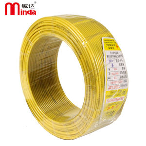 敏达电线电缆国标单芯多股塑铜软电线软线BVR25100米/盘黄色定制