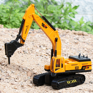 钻地机玩具钻机车轮式惯性工程车模型儿童男孩破碎机钻头伸缩破拆