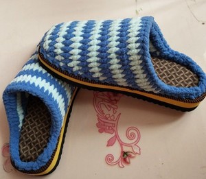 新毛线拖鞋纯手工编制毛线男棉鞋家防手织钩冬季保婚居滑暖嫁月.