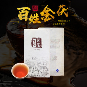 2011年百姓茯茶750克 湖南安化黑茶金花茯茶 机压茯砖茶 茶叶