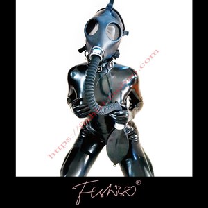 新品ftshsst胶衣coiplay呼吸控制es毒性窒息面罩头套latex乳胶防m