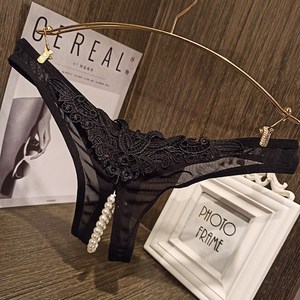 私密按摩大珍珠紧身内裤女超紧勒阴超大颗粒空姐丁字裤内入性感透