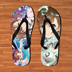 御坂美琴炮姐动漫周边人字拖某科学的超电磁炮二次元夹脚潮夏拖鞋