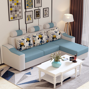 沙发客厅新款简约现代小户型三四人位家用组合布艺折叠两用沙发床
