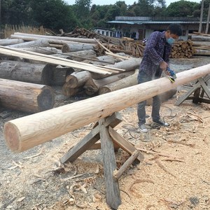 寺木圆木柱古建筑庙材祠堂木料修建原木木o屋横梁栋梁房梁木材