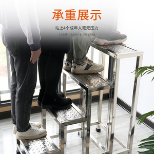 脚踏板不锈钢一步梯舞台酒店阶梯单双层增高台诊所可移动踏步梯子