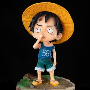 海贼王手办二犯gk童年抠鼻沙雕路飞q版手办摆件车载机箱摆件