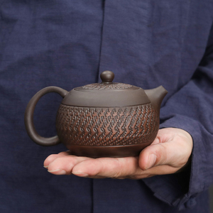 紫陶茶壶手工紫砂单壶家用陶瓷功夫茶具套装盖碗茶杯茶海过滤茶碗