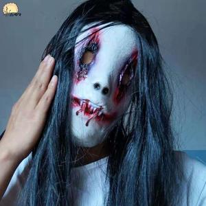 密室逃脱长发女鬼面具万圣节cosplay恐怖贞子装扮npc场景布置道具