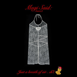 【蕾丝裙】magisaid黑色白色 挂脖系带拼皮连衣裙Maxi Dress