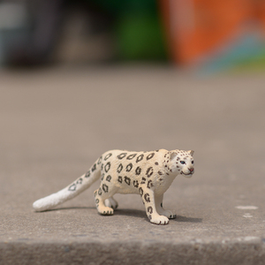 正版德国思乐雪豹14838野生动物模型高山猫科动物豹子玩具摆件