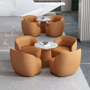 轻奢售楼处酒店大堂接待洽谈沙发组合美容院贵宾会客休闲一桌四椅