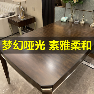 家具贴膜耐高温高档哑光水晶膜开放漆纹理凹槽实木餐桌茶几保护膜