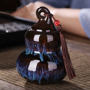 沙金釉窑变茶叶罐陶瓷密封罐茶罐装茶叶储物罐家用普洱茶罐子