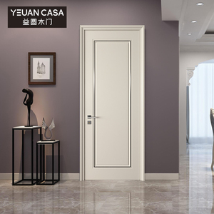 益圆木门白色欧式简约室内门时尚卧室门平开实木复合烤漆门cl-20