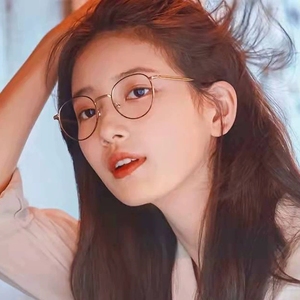 韩国卡琳秀智同款金属细边近视眼镜框女网红素颜哑光豹纹平光镜男