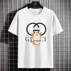 秋古奇男短袖夏季机器猫t恤哆啦a梦叮当猫联名运动宽松圆领短袖