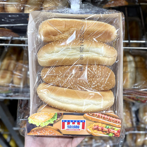 上海costco代购 曼可顿汉堡胚皮面包白芝麻美式热狗胚 60g×8个