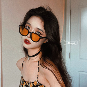 steph这个我i了超个性橘色镜片男女墨镜ins网红潮流简约款