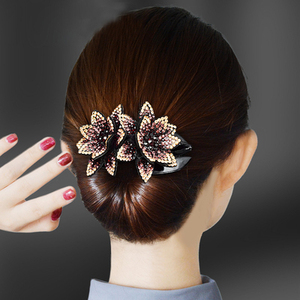 头花妈妈款优雅大气后脑勺盘头发抓夹大号顶夹发卡夹子头饰发夹女