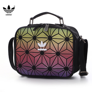 阿迪达斯单肩包adidas三叶草三宅一生3d菱形运动男女斜跨包手提包