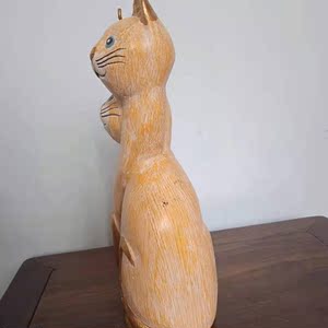 楷赤堂埃及彩绘木雕猫 高约25.8厘米,品相如图