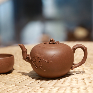宜兴花器名家王雪锋全手工紫砂壶松鼠葡萄小品容量泡王雪峰茶壶