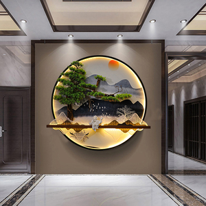 创意新中式墙面装饰客厅玄关电视沙发背景墙挂件现代简约圆形壁饰