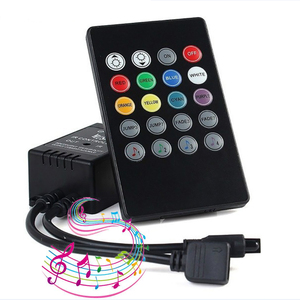 LED灯带配件音乐控制器20键RGB七彩12v红外遥控调光器声控感应器