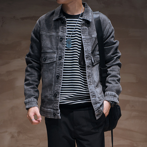 麦根潮牌男装牛仔夹克外套男士春秋新款潮流复古痞帅修身百搭长袖