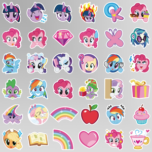 小清新贴纸少女心手帐独角兽宝丽素材小马手x账本装饰图案