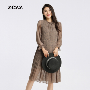 zczz旗舰店天猫zczz姿子女装秋冬新款酒红蕾丝连衣裙鱼尾连衣裙93