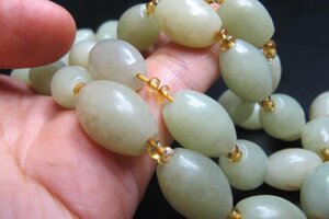 民右堂古玩古玉器 汉代古玉老和田玉青白玉素工项链 保真包老!