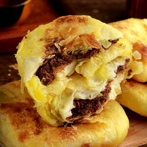 10个东产烧饼哈尔滨老式油盐饼早餐豆沙饼小吃酥烧饼手工烧饼包邮