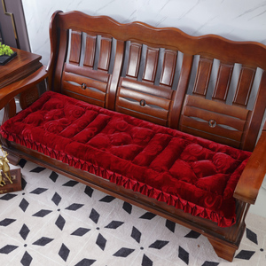 红实木沙发坐垫三人座1.5/1.6/1.7/1.8,1.9m2米长老式毛绒沙发垫