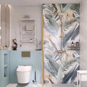 大板植物花砖600x1200玄关走廊电视背景墙卫生间浴室厕所拼接花砖