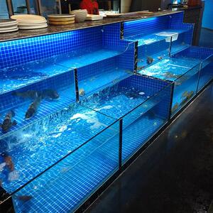 海鲜鱼池鱼缸商用玻璃贝类池生鲜超市饭店酒店制冷机移动式养殖缸